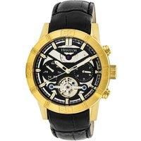 Hannibal Semi-Skeleton Leather-Band Watch
