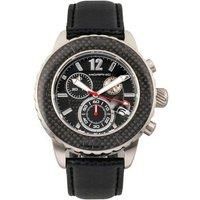 Morphic M51 Series Men/'s Quartz Black Genuine Leather Silver Chronograph Watch w/Date MPH5101