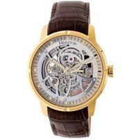 Ryder Skeleton Leather-Band Watch