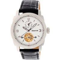 Helmsley Semi-Skeleton Leather-Band Watch