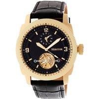 Helmsley Semi-Skeleton Leather-Band Watch