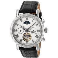 Winston Semi-Skeleton Leather-Band Watch