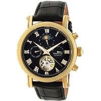 Winston Semi-Skeleton Leather-Band Watch