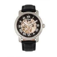 Kahn Automatic Skeleton Leather-Band Watch