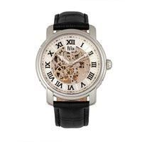 Kahn Automatic Skeleton Leather-Band Watch