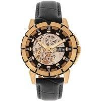 Philippe Automatic Skeleton Leather-Band Watch