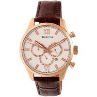 Benedict Leather-Band Watch with Day & Date