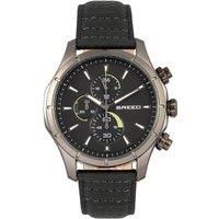 Breed Lacroix Chronograph Leather-Band Watch - Gunmetal/Charcoal