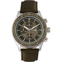 Maverick Chronograph Leather-Band Watch with Date