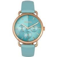 Gwen Leather-Band Watch with Day & Date