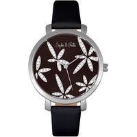 Key West Leather-Band Watch with Swarovski Crystals