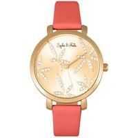 Key West Leather-Band Watch with Swarovski Crystals