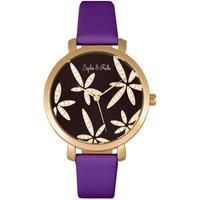 Key West Leather-Band Watch with Swarovski Crystals