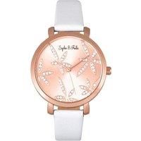 Key West Leather-Band Watch with Swarovski Crystals