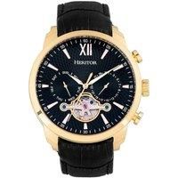 Heritor Arthur Automatic Gold and Black Semi Skeleton Dial Men's Watch HR7905