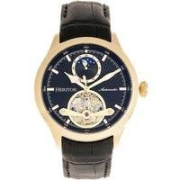 Gregory Semi-Skeleton Leather-Band Watch