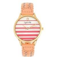 Tucson Leather-Band Watch with Swarovski Crystals