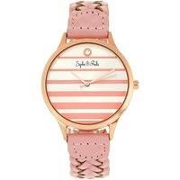 Tucson Leather-Band Watch with Swarovski Crystals