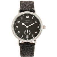 Elevon Northrop Men's Pressed Wool Overlaid Charcoal Leather Band Watch ELE110-2