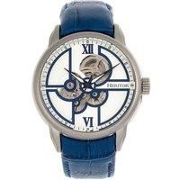 Sanford Semi-Skeleton Leather-Band Watch
