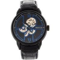 Sanford Semi-Skeleton Leather-Band Watch