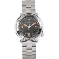 M74 Series Leather-Band Watch w/Magnified Date Display