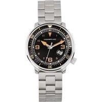 M74 Series Leather-Band Watch w/Magnified Date Display