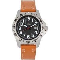 Aviator Leather-Band Watch w/Date