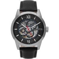 Jonas Leather-Band Skeleton Watch