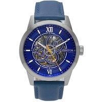 Jonas Leather-Band Skeleton Watch