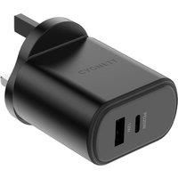 Cygnett PowerPlus 32W USB-C Wall Charger with Dual Ports and Power Delivery UK - Black -