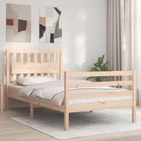 Bed Frame with Headboard 100x200 cm Solid Wood