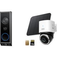 eufy 4G LTE Cam S330 + Video Doorbell E340 (Battery Powered) white