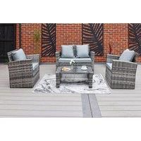 8 Seater Grey Corner Rattan Garden Set - Optional Cover