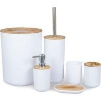 Bamboo Bathroom Accessories Set - Black, White, Grey