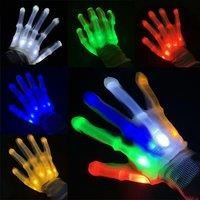 Halloween Led Flashing Skeleton Gloves - Black