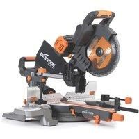 Evolution Power Tools R255SMS-DB-Li Cordless Brushless Double Bevel Double Battery Sliding Mitre Saw 2x 18v Li-Ion EXT Multi-Material Blade, Cuts Wood, Metal, Plastic, 255mm - Batteries Not Included
