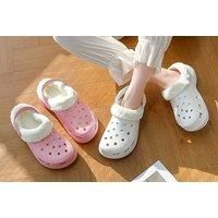 Croc Inspired Fleece Lined Fuzzy Clogs - 3 Colours! - Pink