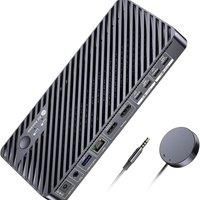 AV Access Docking Station KVM Switch 2 Monitors 2 Laptops, 4K KVM Switch Dual Monitor, 100W Charge, 1G Ethernet, EDID(KD-E20)