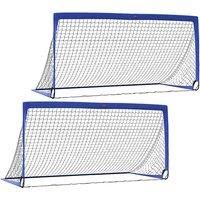 Set Of Two 3Ft X 6Ft Blue Foldable Outdoor Football Nets