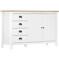 Sideboard Hill White 130x40x80 cm Solid Pine Wood