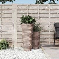 Planter with Removable Inner Mocha 18/45 L PP Grooved Look