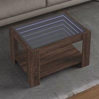 Coffee Table with LED Brown Oak 73x53x45 cm Engineered Wood