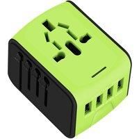 International Travel Adapter With Four Usb Ports - Three Colours! - Blue