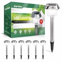 Premium Solar Garden Lights - Super-Bright 15 Lumens - Perfect Neutral Design; Makes Garden Pathways & Flower Beds Look Great - Easy NO-Wire Installation; All-Weather/Water-Resistant (Stainless Steel)