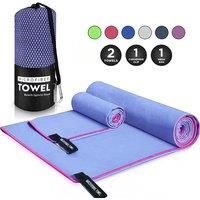 Lightweight Microfibre Towel Set In 2 Options And 10 Colours - Blue
