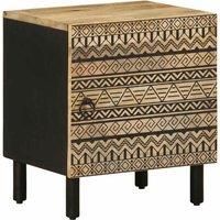 Bed Cabinet Black 40x33.5x46 cm Solid Rough Wood Mango