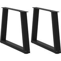 Dining Table Legs V-Shape 2 pcs Black 60x(42-43.3) cm Steel