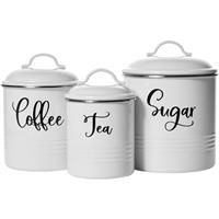 Refurb Home Acre Designs Kitchen Canisters Set of 3 - Tea, Sugar & Coffee
