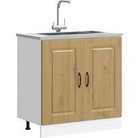 Sink Base Cabinet Kalmar Artisan Oak 80x46x81.5 cm Engineered Wood